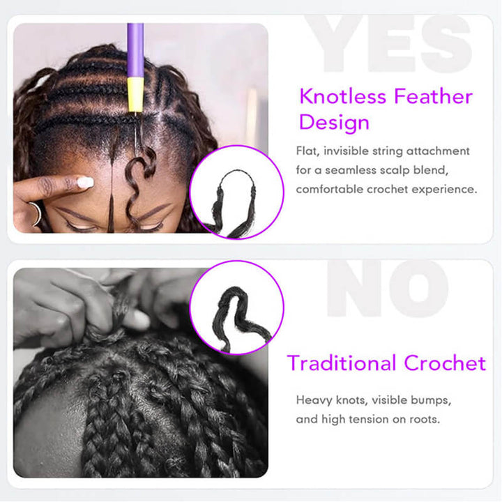 RhisoHair T1B/30 Ombre Copper Brown Crochet Hair Burmese Curly/Pixie Curly Machine Made Feather Human Hair Extension