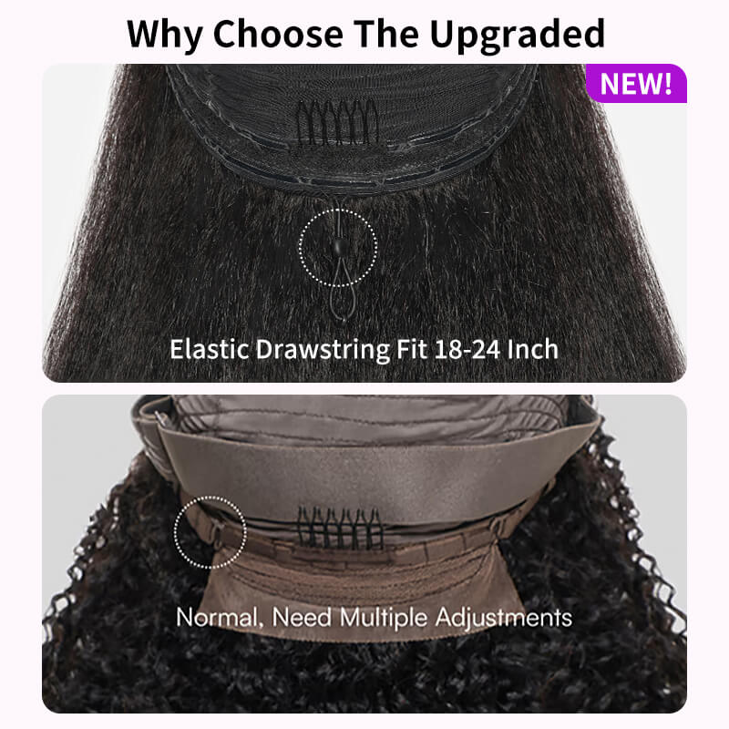 RHISO T1B/30 V Part Glueless Body Wave Human Hair Wig With Invisi Adjustable Drawstring Beginner Friendly 300% Density