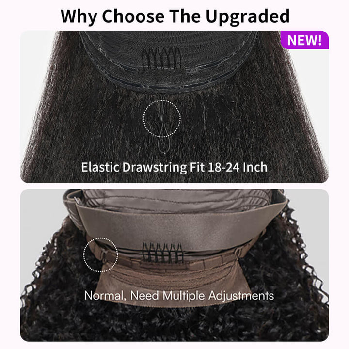 RHISO T1B/30 V Part Glueless Body Wave Human Hair Wig With Invisi Adjustable Drawstring Beginner Friendly 300% Density