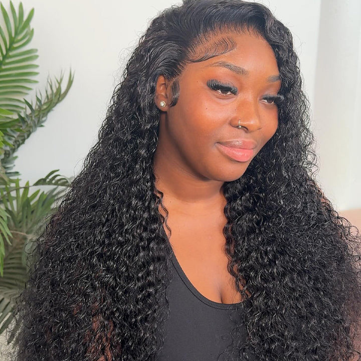 Jerry Curly Human Hair Half Wigs For Black Women 3 In 1 Seamless Flip Over Wear Go Beginner Friendly-Rhisohair