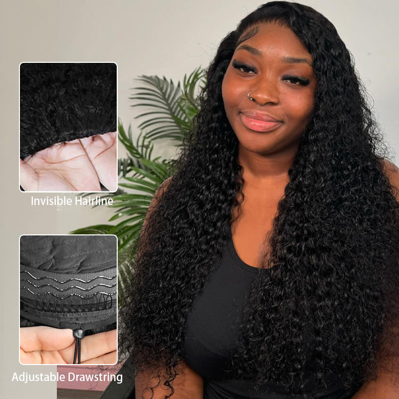Jerry Curly Human Hair Half Wigs For Black Women 3 In 1 Seamless Flip Over Wear Go Beginner Friendly-Rhisohair