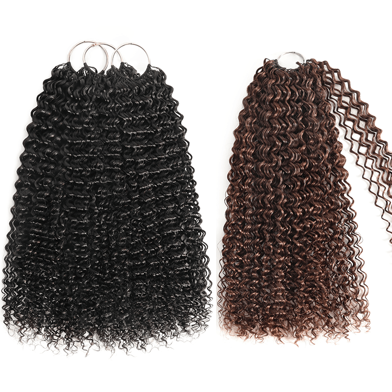 Pay3 Get4|3Packs Natural Black With 1Pack #4 Chocolate Brown Deep Wave Feather Crochet Human Hair Extension