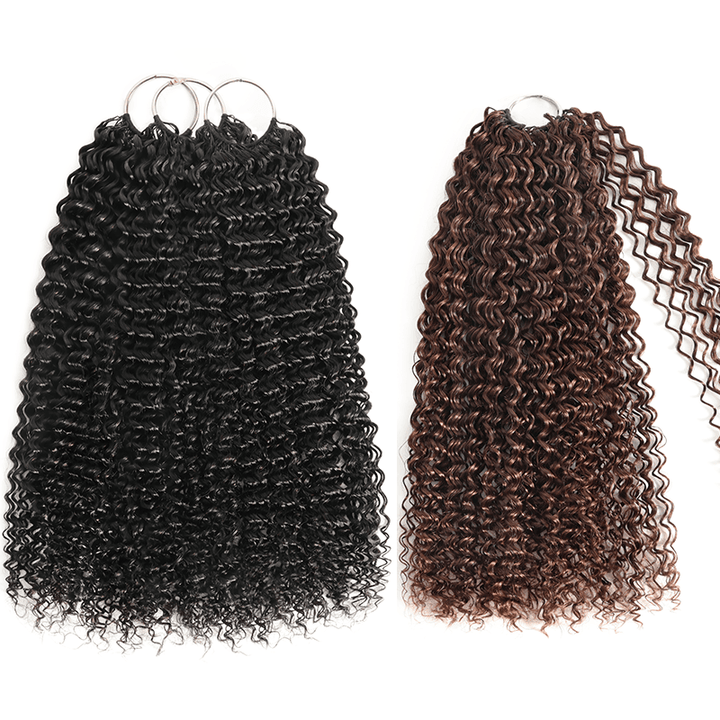 Pay3 Get4|3Packs Natural Black With 1Pack #4 Chocolate Brown Deep Wave Feather Crochet Human Hair Extension
