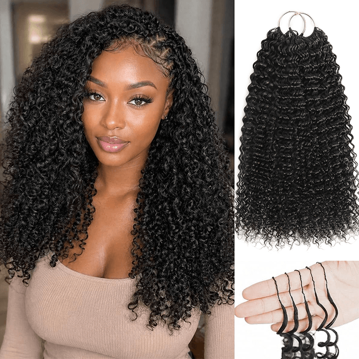4Packs Crochet Hair Deal-Multiple Colors & Textures Available Feather Crochet Human Hair Extensions