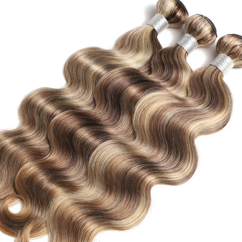 Mix-Brown-P4-27-613-Human-Hair-Bundles-Highlight-Body-Wave-Bundles-Human-Hair-Honey-Blondy-Double-Weft-Weave-for-Women-Rhisohair