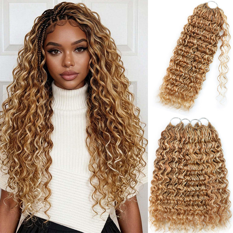 Mix Blonde P27/613 Highlight Color Water Wave Crochet Human Hair Pre-Separated Miracle Konts Feather Human Hair Extension