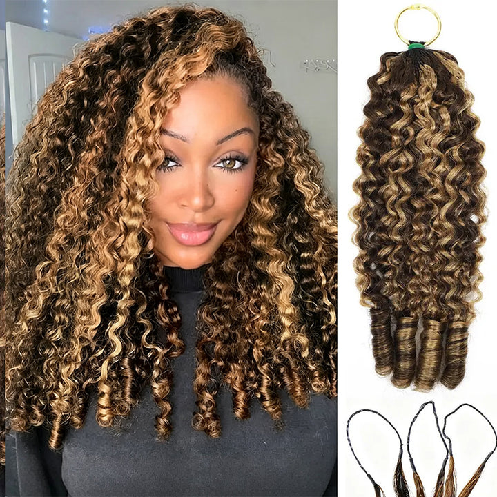 New In P4/27 Highlight Burmese Curly Feather Crochet Human Hair for Miracle Knots