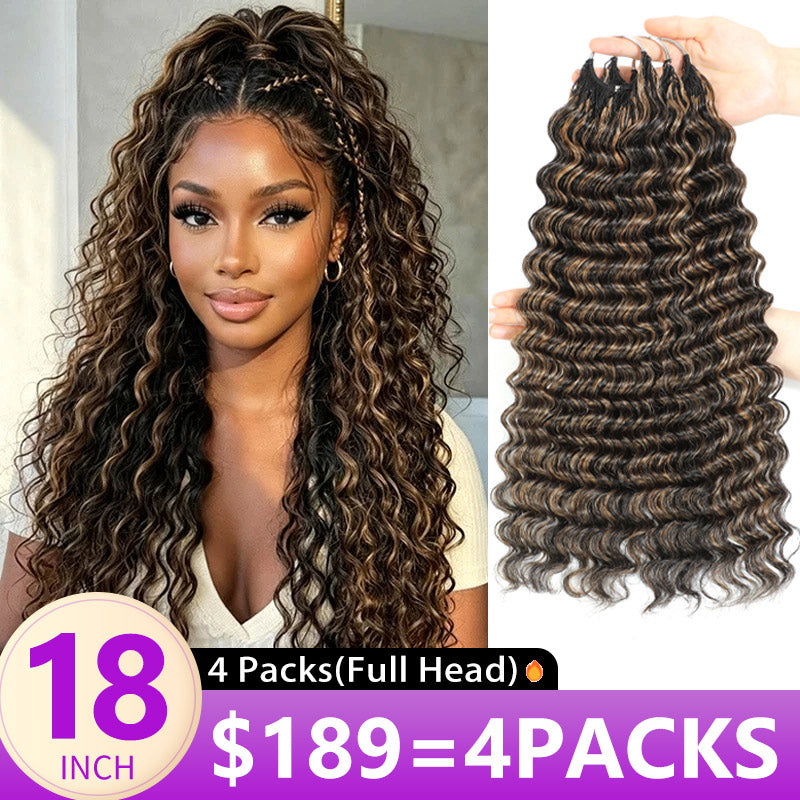P1B/27 Highlight Color Deep Wave Crochet Human Hair Pre-Separated Miracle Konts Feather 100% Human Hair Extension