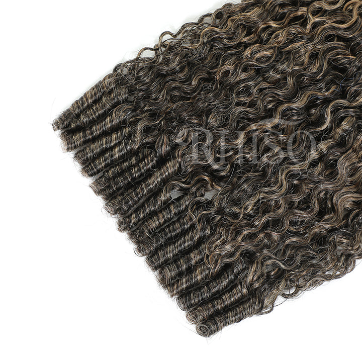 Pre-Separated Miracle Konts Burmese Curly Crochet Human Hair P1B/27 Highlight Color Feather Human Hair Extension
