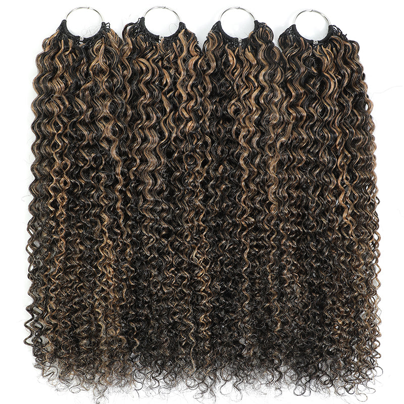 P1B/27 Highlight Color Pre-Separated Jerry Curly Crochet Human Hair Miracle Konts Feather Human Hair Extension