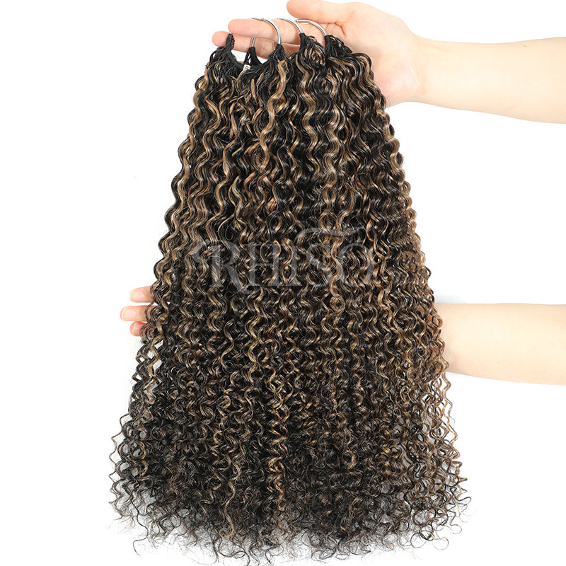 P1B/27 Highlight Color Pre-Separated Jerry Curly Crochet Human Hair Miracle Konts Feather Human Hair Extension