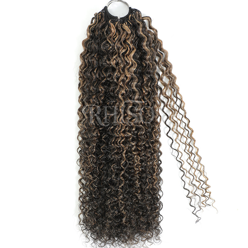 P1B/27 Highlight Color Pre-Separated Jerry Curly Crochet Human Hair Miracle Konts Feather Human Hair Extension