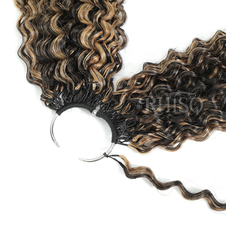P1B/27 Highlight Color Pre-Separated Jerry Curly Crochet Human Hair Miracle Konts Feather Human Hair Extension