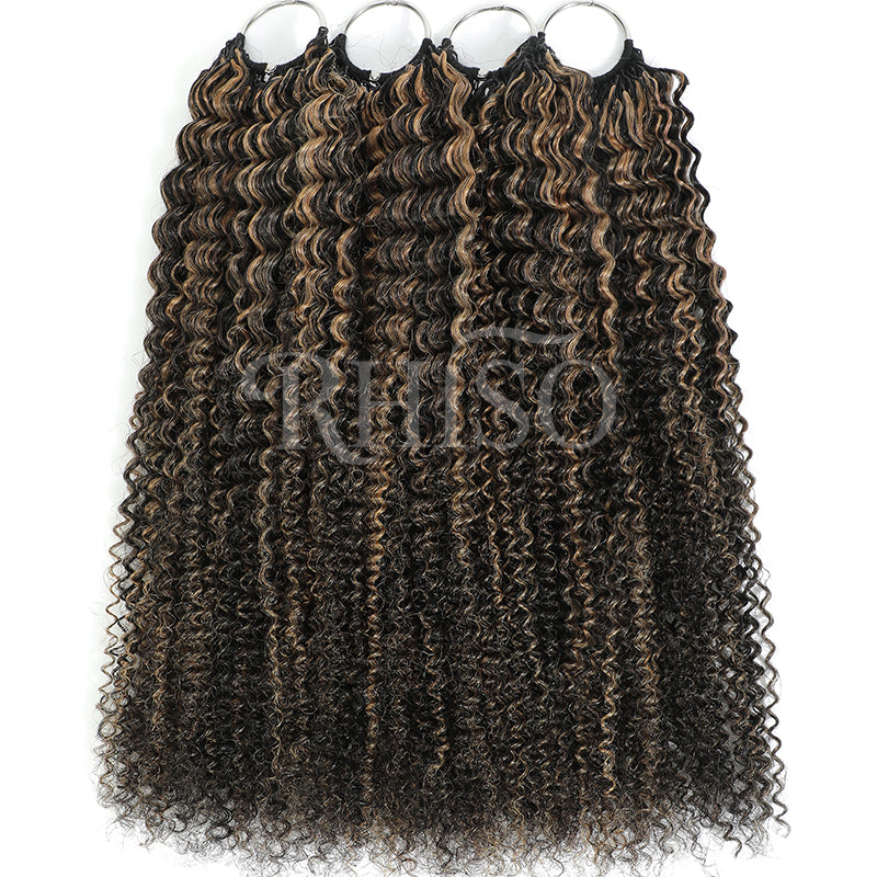 Miracle Konts Kinky Curly Crochet Human Hair P1B/27 Highlight Color Feather Human Hair Extension For Black Woman