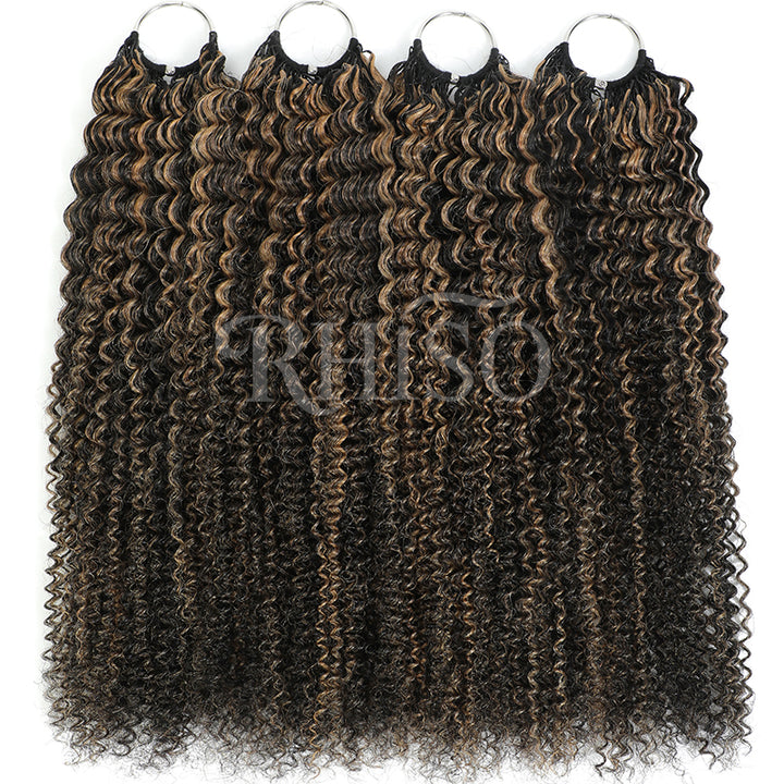 Miracle Konts Kinky Curly Crochet Human Hair P1B/27 Highlight Color Feather Human Hair Extension For Black Woman