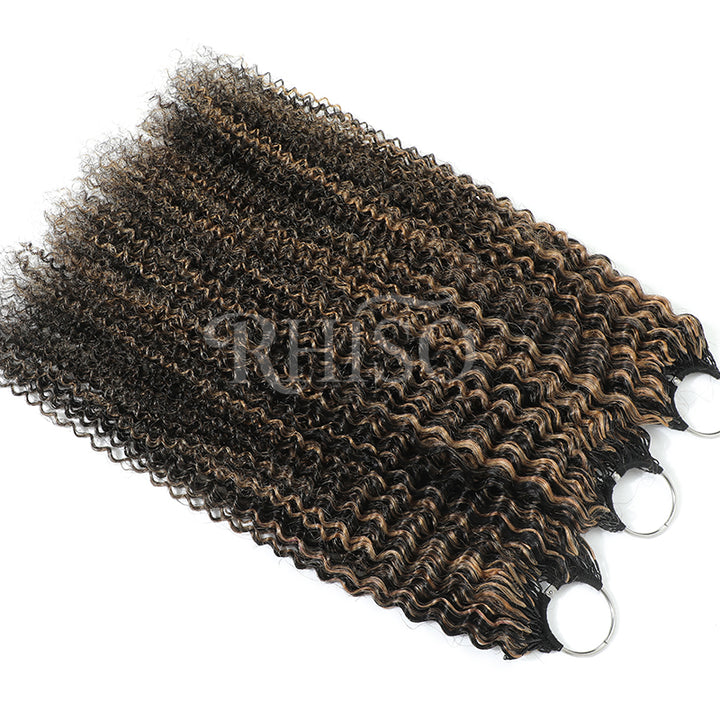 Miracle Konts Kinky Curly Crochet Human Hair P1B/27 Highlight Color Feather Human Hair Extension For Black Woman