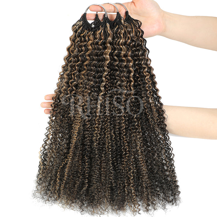 Miracle Konts Kinky Curly Crochet Human Hair P1B/27 Highlight Color Feather Human Hair Extension For Black Woman