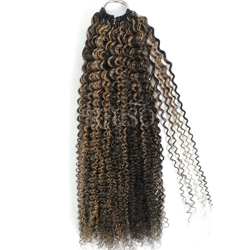 Miracle Konts Kinky Curly Crochet Human Hair P1B/27 Highlight Color Feather Human Hair Extension For Black Woman