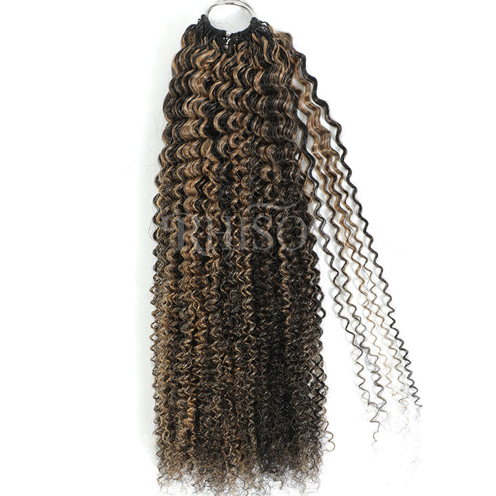 Miracle Konts Kinky Curly Crochet Human Hair P1B/27 Highlight Color Feather Human Hair Extension For Black Woman