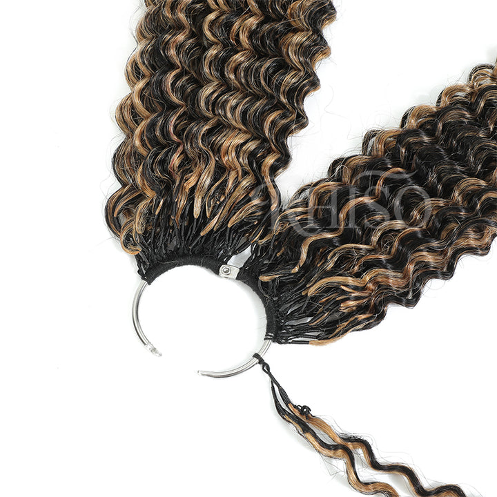 Miracle Konts Kinky Curly Crochet Human Hair P1B/27 Highlight Color Feather Human Hair Extension For Black Woman