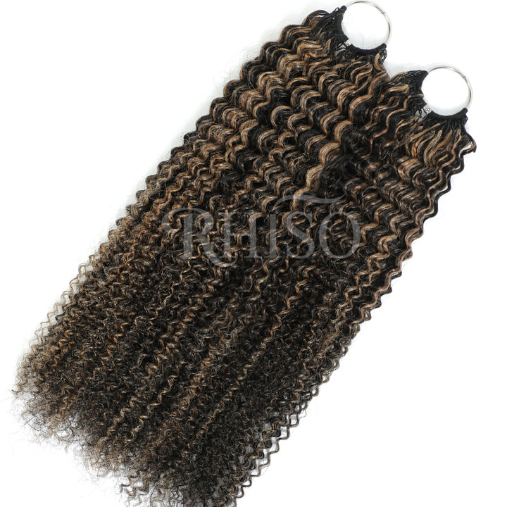 Miracle Konts Kinky Curly Crochet Human Hair P1B/27 Highlight Color Feather Human Hair Extension For Black Woman