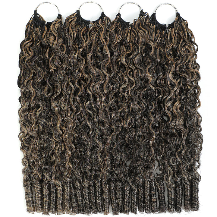 Miracle Konts Burmese Curly Crochet Human Hair P1B/27 Highlight Color Feather Human Hair Extension