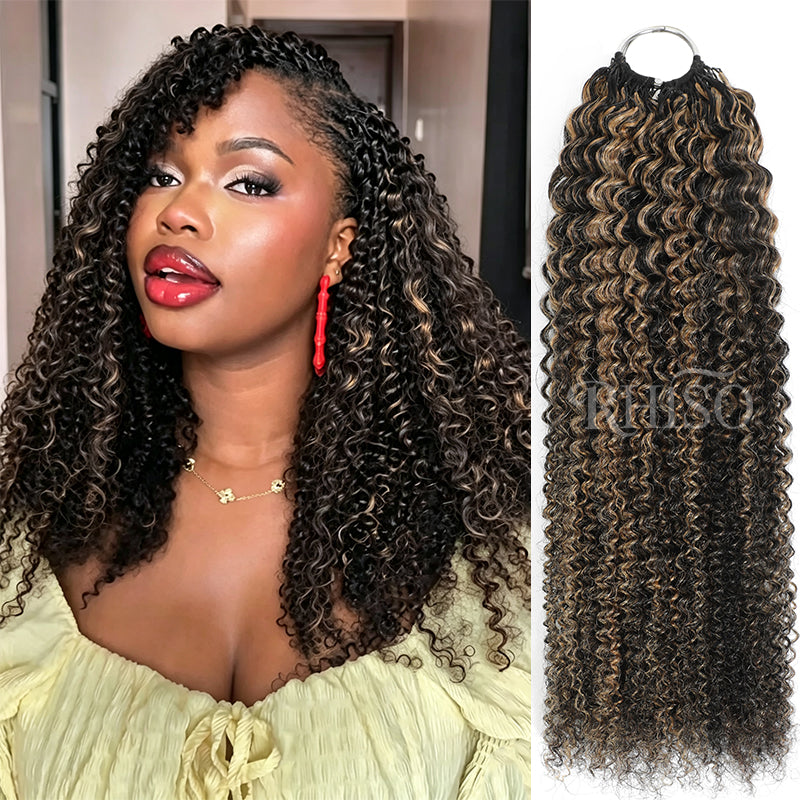 Miracle Konts Kinky Curly Crochet Human Hair P1B/27 Highlight Color Feather Human Hair Extension For Black Woman