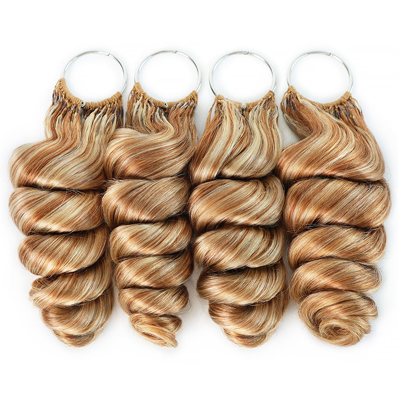 Mix Blonde P27/613 Highlight Color Loose Wave Crochet Human Hair Miracle Konts Feather Human Hair Extension