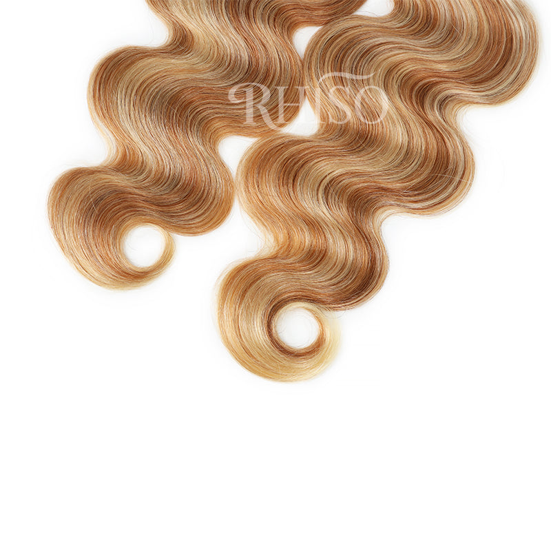 P27/613 Mix Blonde Highlight Body Wave Crochet Human Hair Miracle Konts Feather Human Hair Extension