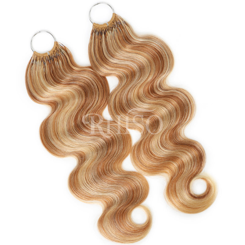 P27/613 Mix Blonde Highlight Body Wave Crochet Human Hair Miracle Konts Feather Human Hair Extension