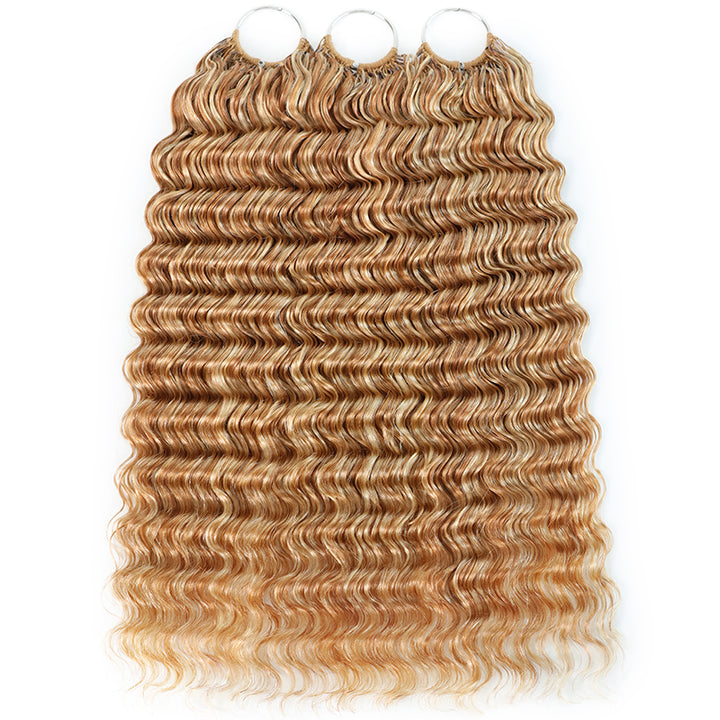 Mix Blonde P27/613 Highlight Color Deep Wave Crochet Human Hair Pre-Separated Miracle Konts Feather Human Hair Extension