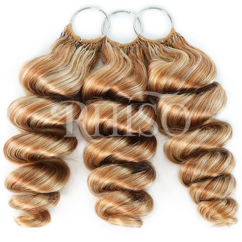 Mix Blonde P27/613 Highlight Color Loose Wave Crochet Human Hair Miracle Konts Feather Human Hair Extension
