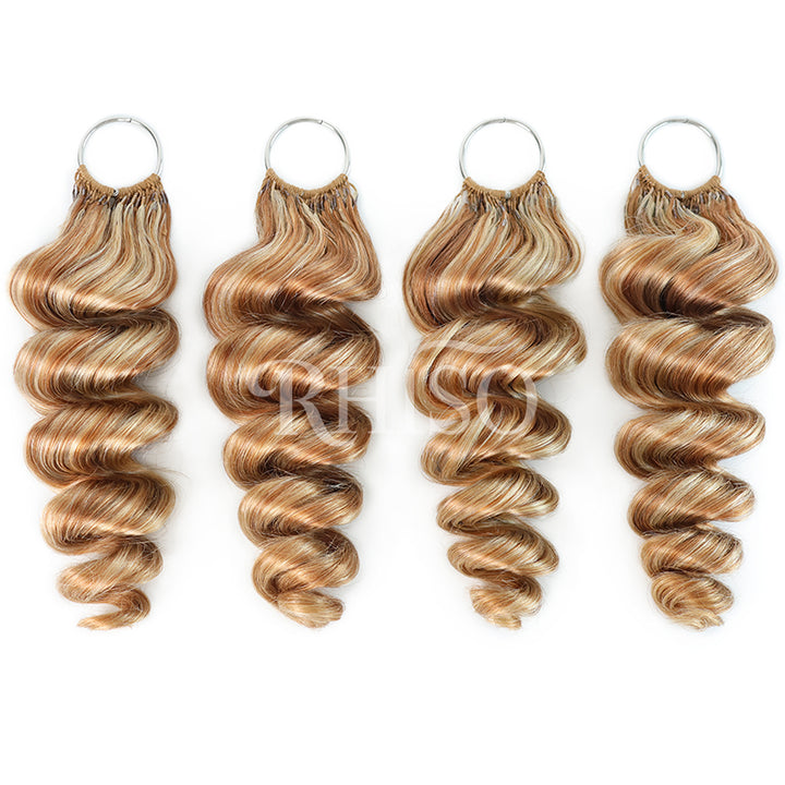Mix Blonde P27/613 Highlight Color Loose Wave Crochet Human Hair Miracle Konts Feather Human Hair Extension