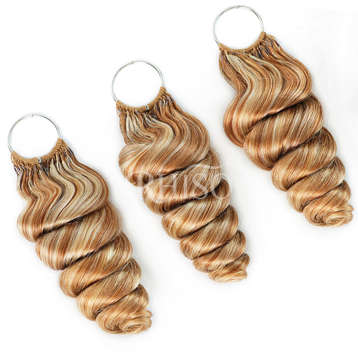 Mix Blonde P27/613 Highlight Color Loose Wave Crochet Human Hair Miracle Konts Feather Human Hair Extension