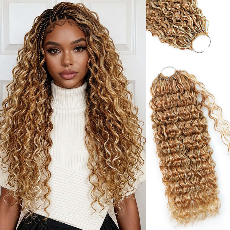 Mix Blonde P27/613 Highlight Color Water Wave Crochet Human Hair Pre-Separated Miracle Konts Feather Human Hair Extension
