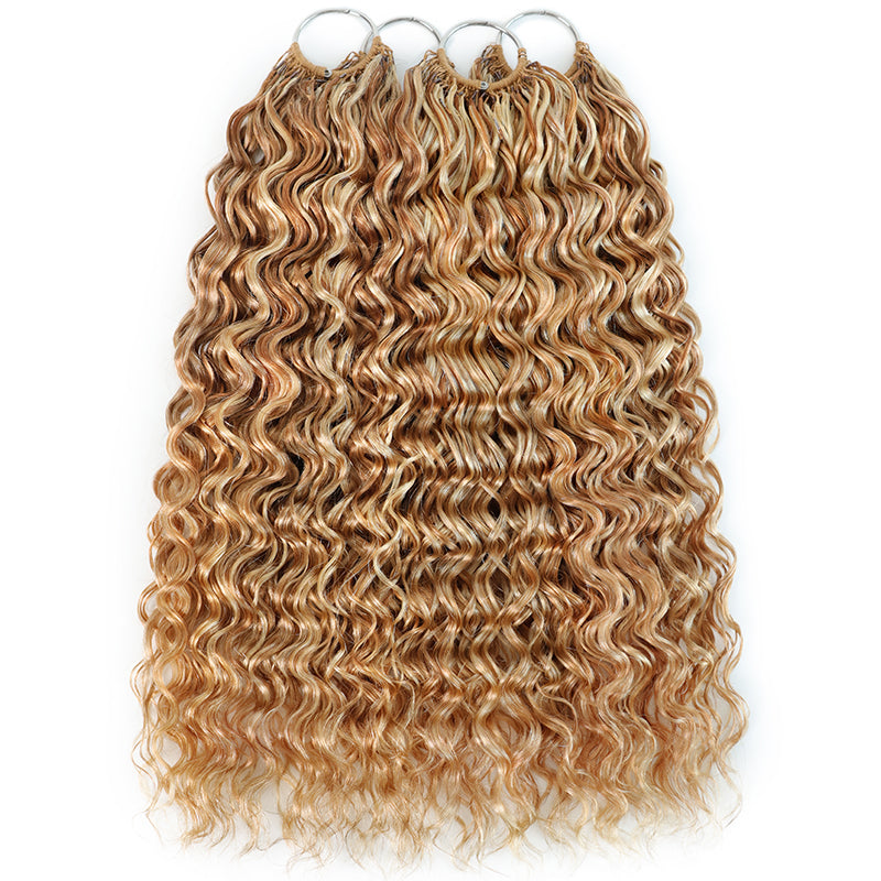 Mix Blonde P27/613 Highlight Color Water Wave Crochet Human Hair Pre-Separated Miracle Konts Feather Human Hair Extension