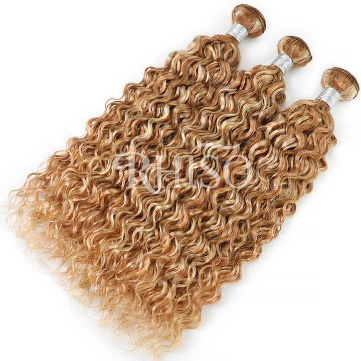 RHISO P27/613 Blonde Highlight Water Wave Human Hair Bundles