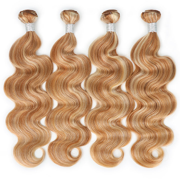 RHISO P27/613 Blonde Highlight Body Wave Human Hair Bundles 100% Brazilian Virgin Remy Hair Extensions