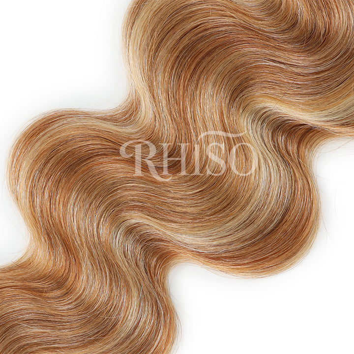 RHISO P27/613 Blonde Highlight Body Wave Human Hair Bundles 100% Brazilian Virgin Remy Hair Extensions