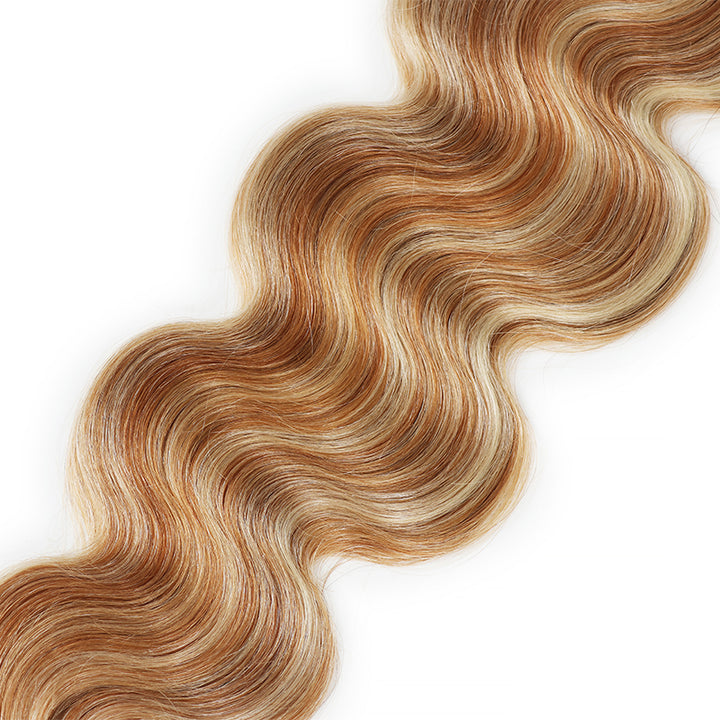 P27/613 Honey Blonde Highlight Body Wave Human Hair Bundles Double Weft Virgin Remy Hair Extensions-RhisoHair