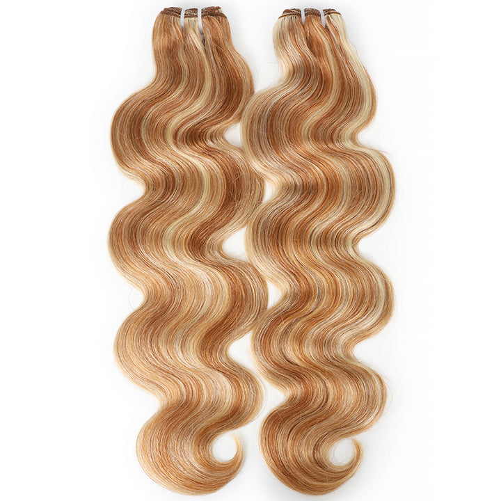 P27/613 Honey Blonde Highlight Body Wave Human Hair Bundles Double Weft Virgin Remy Hair Extensions-RhisoHair