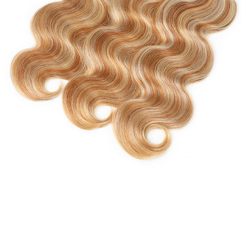 P27/613 Honey Blonde Highlight Body Wave Human Hair Bundles Double Weft Virgin Remy Hair Extensions-RhisoHair