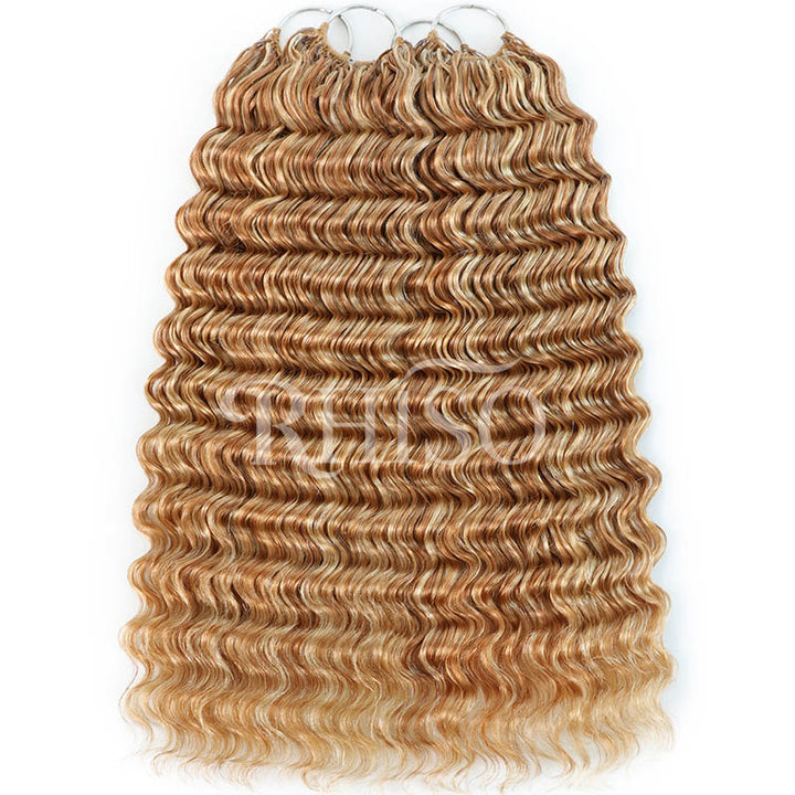 Mix Blonde P27/613 Highlight Color Deep Wave Crochet Human Hair Pre-Separated Miracle Konts Feather Human Hair Extension 