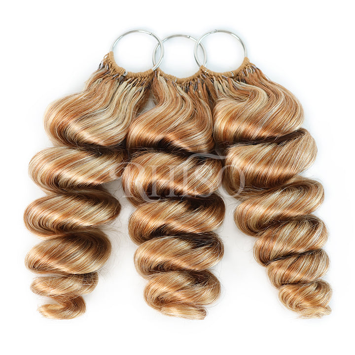 Mix Blonde P27/613 Highlight Color Loose Wave Crochet Human Hair Miracle Konts Feather Human Hair Extension