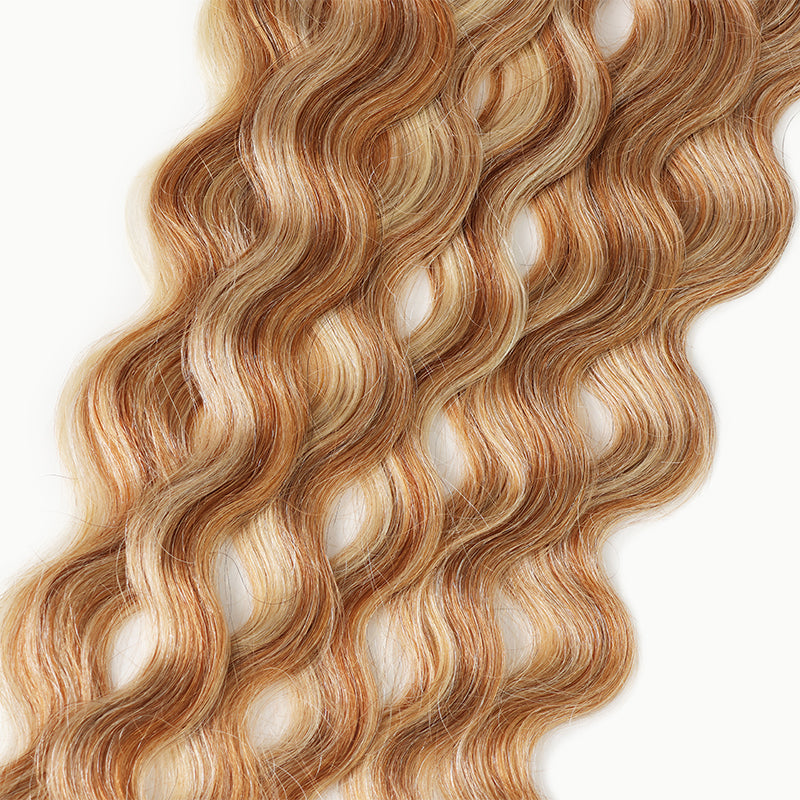P27/613 Honey Blonde Highlight Loose Body Wave Human Hair Bundles Double Weft Virgin Remy Hair Extensions-RhisoHair