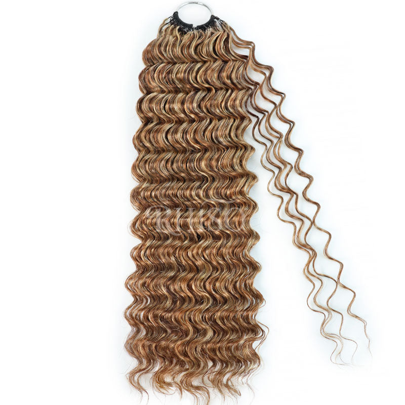 P4/27/30 Mix Brown Highlight Deep Wave Miracle Knots Crochet Human Hair Machine Made Feather Crochet Hair For Black Women