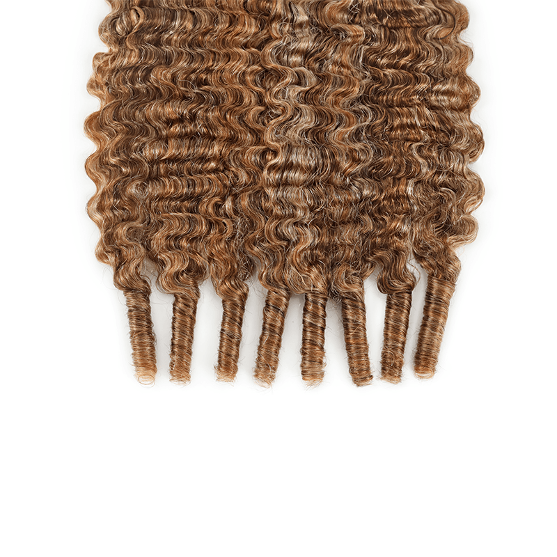 RhisoHair Burmese Curly 3Bundles P4/27/613 Mix Brown Highlight Human Hair 100% Brazilian Virgin Remy Hair Weft