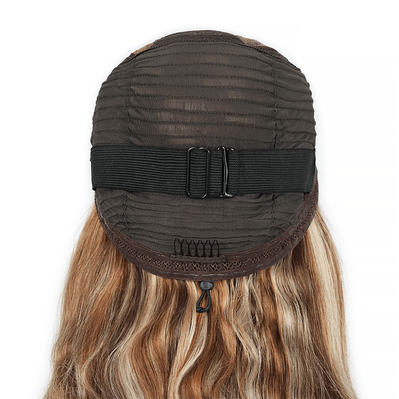 RhisoHair Mix Brown P4/27/613 Highlight Body Wave Wig 5x5 Pull To Go Glueless Human Hair Wig With Invisible Adjustable Drawstring 300% Density