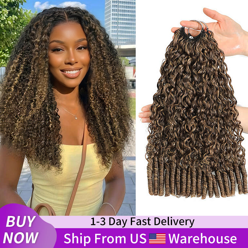 24H Fast Shipping | 4 Packs $155 Burmese Curly Human Crochet Hair P4/27 Ash Blonde Highlight Miracle Knots Feather Crochet Human Hair