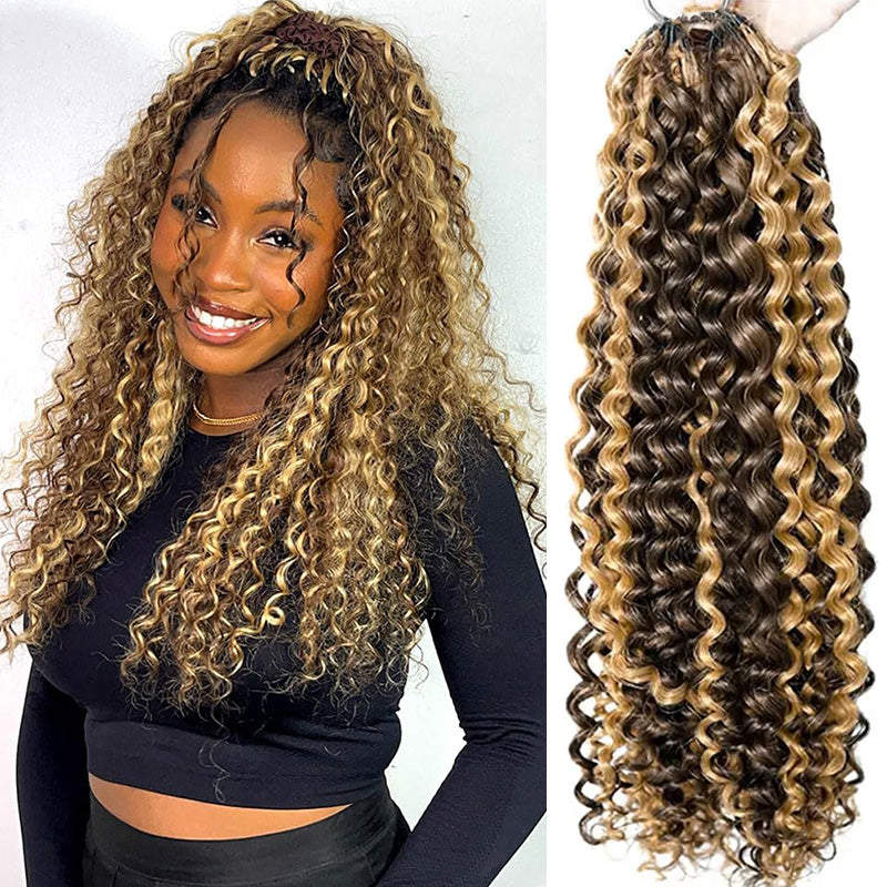 New In P4/27 Highlight Jerry Curly Feather Crochet Human Hair for Miracle Knots